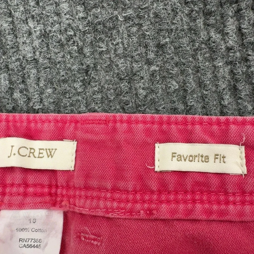 J Crew Pants Womens 10 Pink Cotton Favorite Fit Utility Chino Casual Preppy
